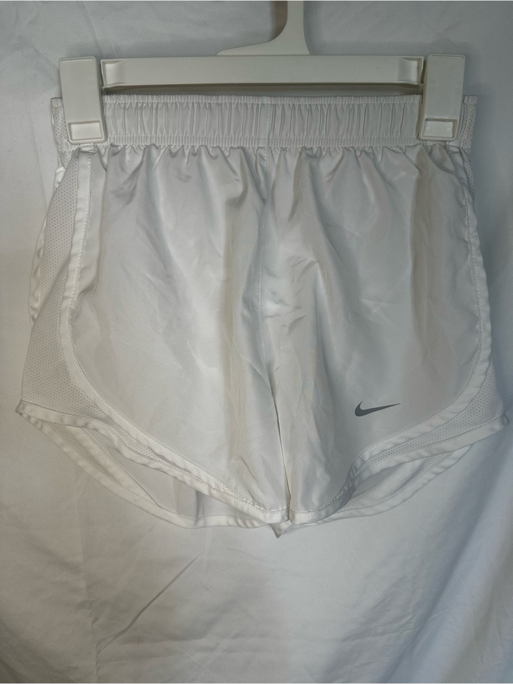 Nike Women’s White Athletic Running Shorts with Reflective Swoosh